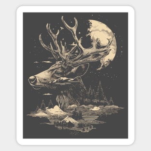Dear Surreal Deer - Monochromatic Winter Sticker